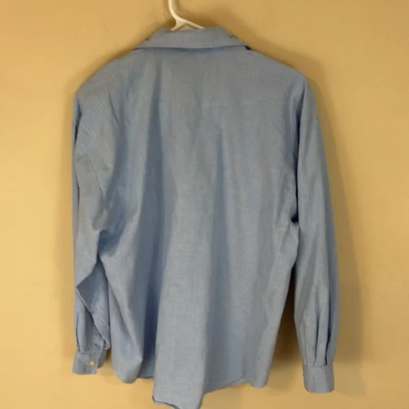 Vintage Capacity Blue Chambray Embroidered Shirt Size Medium - Picture 4 of 12